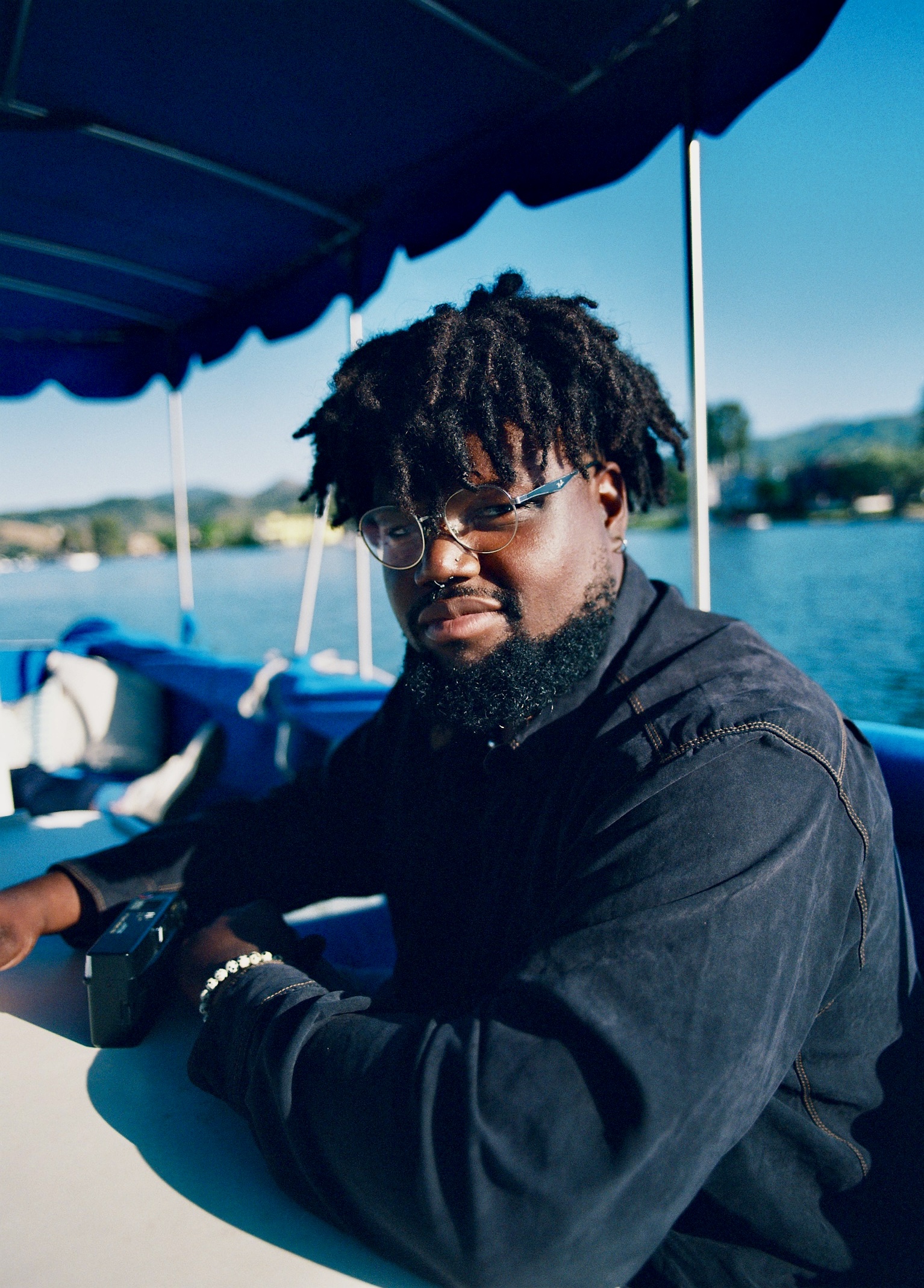 Mason Menswear portrait on a boat