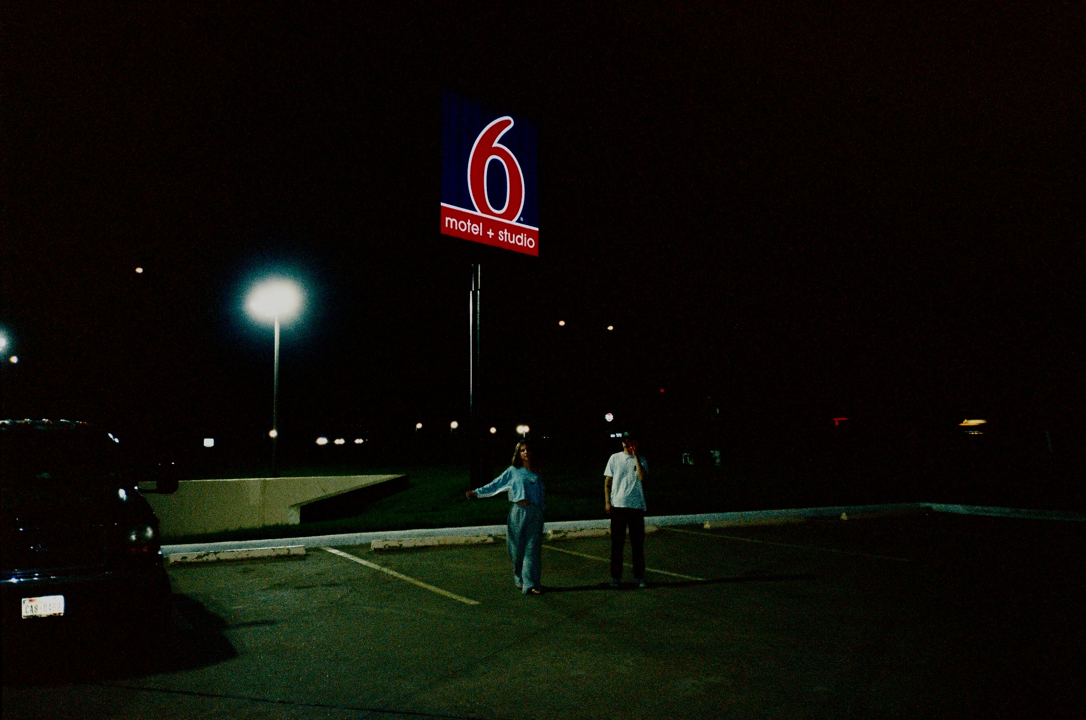 Night photograph outside a Motel 6 sign